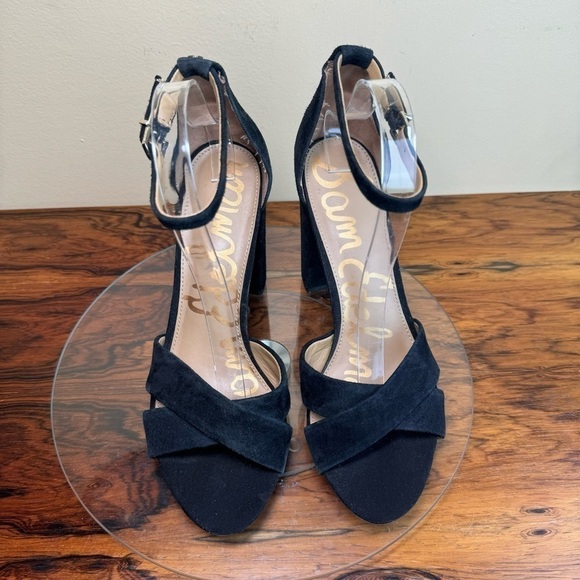 NEW Sam Edelman Yancy black Suede Heel Sandals - Picture 4 of 14